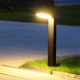 Modern Spoon Shaped 18W LED Outdoor Pathway Light Waterproof Black Exterior Wall Sconce