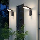 Modern Spoon Shaped 18W LED Outdoor Pathway Light Waterproof Black Exterior Wall Sconce