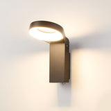 Modern Spoon Shaped 18W LED Outdoor Pathway Light Waterproof Black Exterior Wall Sconce