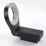 Modern Spoon Shaped 18W LED Outdoor Pathway Light Waterproof Black Exterior Wall Sconce