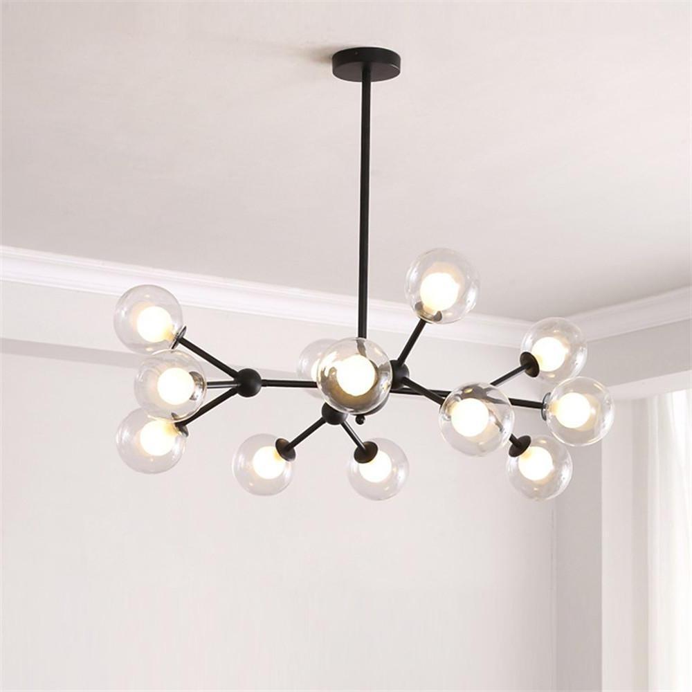 Modern Sputnik Bubble Chandelier 12 Light Glass Pendant Ceiling Fixture