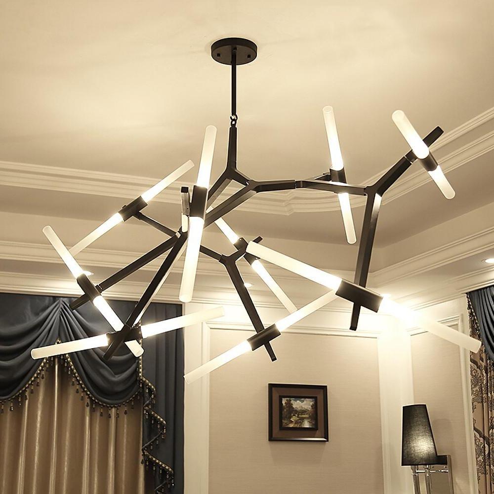 Modern Sputnik Chandelier 14 Light Industrial Drone Pendant Lighting Brass Finish