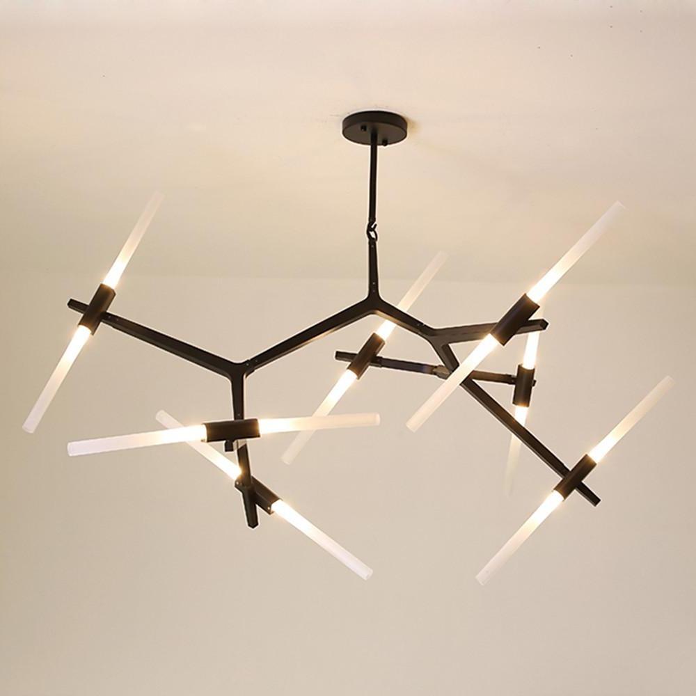 Modern Sputnik Chandelier 14 Light Industrial Drone Pendant Lighting Brass Finish