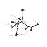 Modern Sputnik Chandelier 14 Light Industrial Drone Pendant Lighting Brass Finish