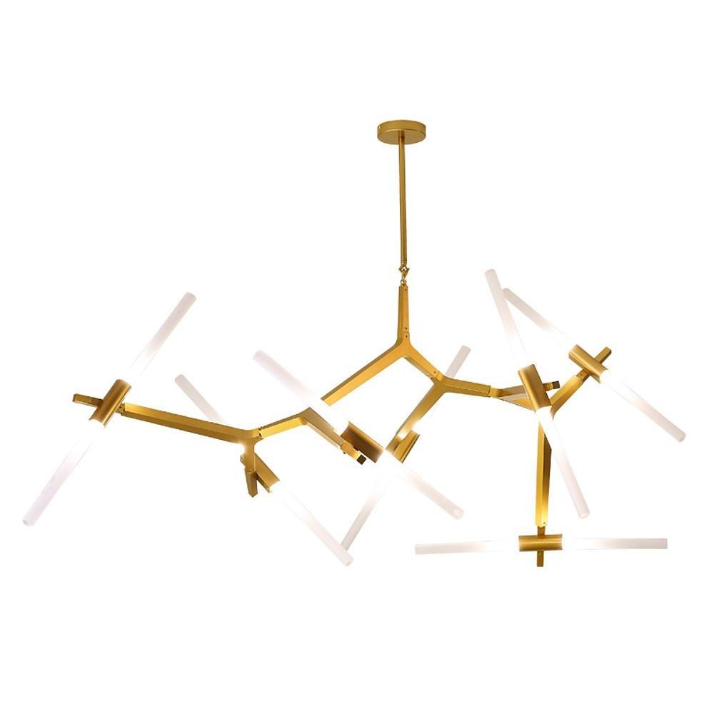 Modern Sputnik Chandelier 14 Light Industrial Drone Pendant Lighting Brass Finish
