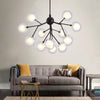 Modern Sputnik Cluster LED Chandelier 12 Light Glass Globe Pendant for Dining Room