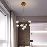 Modern Sputnik Cluster LED Chandelier 9 Light Nordic Style Metal Pendant for Dining Room Kitchen Ceiling