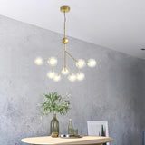Modern Sputnik Cluster LED Chandelier 9 Light Nordic Style Metal Pendant for Dining Room Kitchen Ceiling