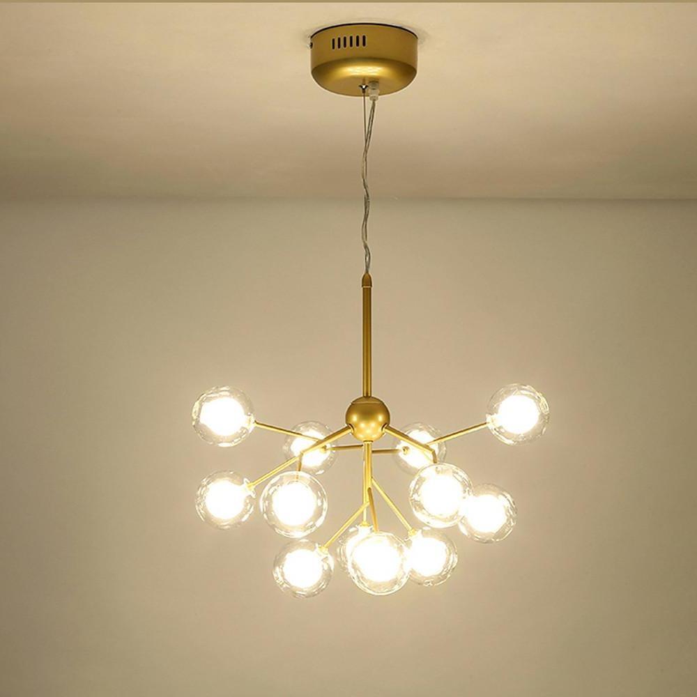 Modern Sputnik Cluster LED Chandelier 9 Light Nordic Style Metal Pendant for Dining Room Kitchen Ceiling