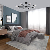 Modern Sputnik Semi Flush Mount Ceiling Light Mid Century Retro Fixture for Bedroom and Living Room