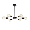 Modern Sputnik Semi Flush Mount Ceiling Light Mid Century Retro Fixture for Bedroom and Living Room