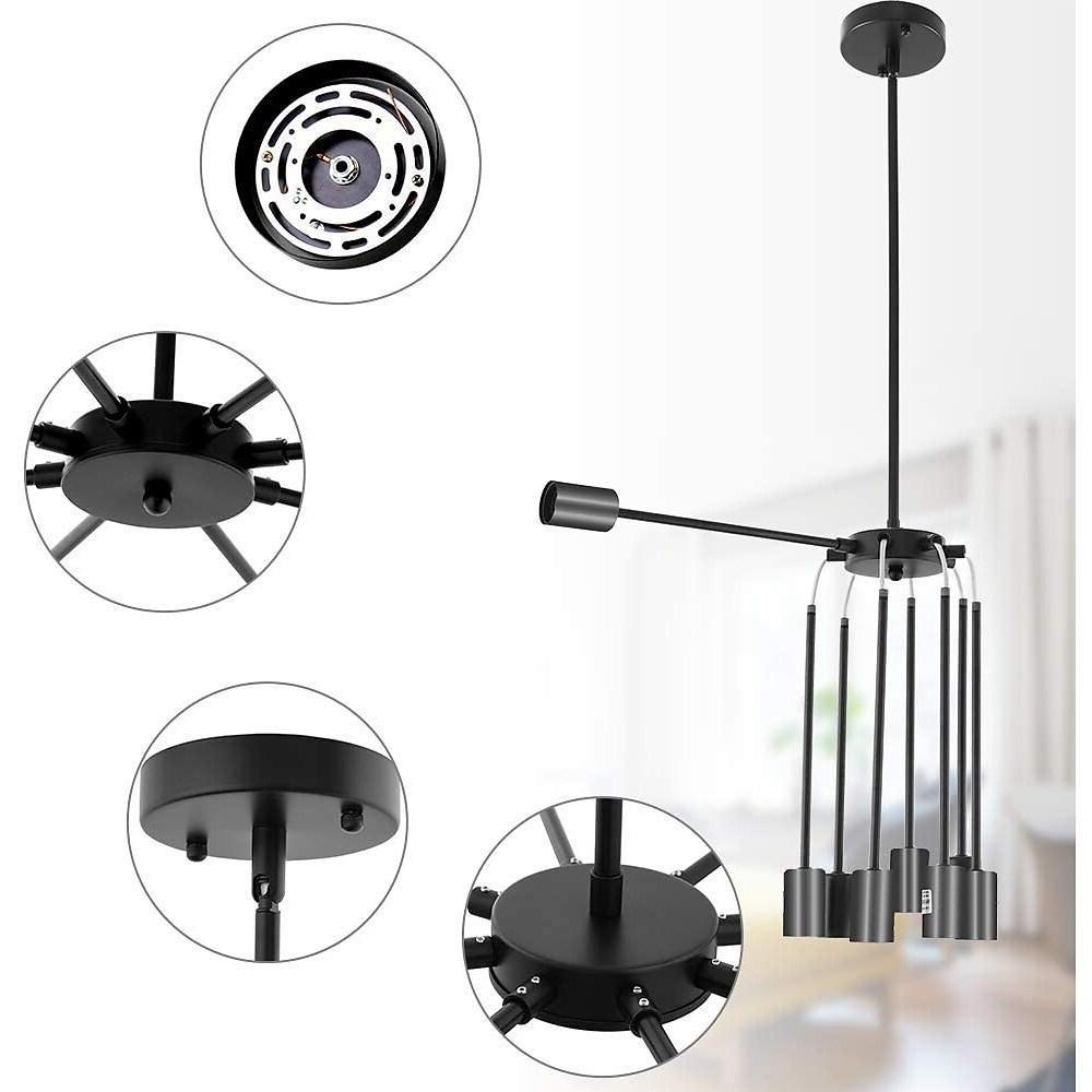 Modern Sputnik Semi Flush Mount Ceiling Light Mid Century Retro Fixture for Bedroom and Living Room