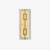 Modern Square Alabaster Wall Sconce with Brass Frame for Luxury Indoor Lighting