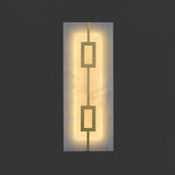Modern Square Alabaster Wall Sconce with Brass Frame for Luxury Indoor Lighting