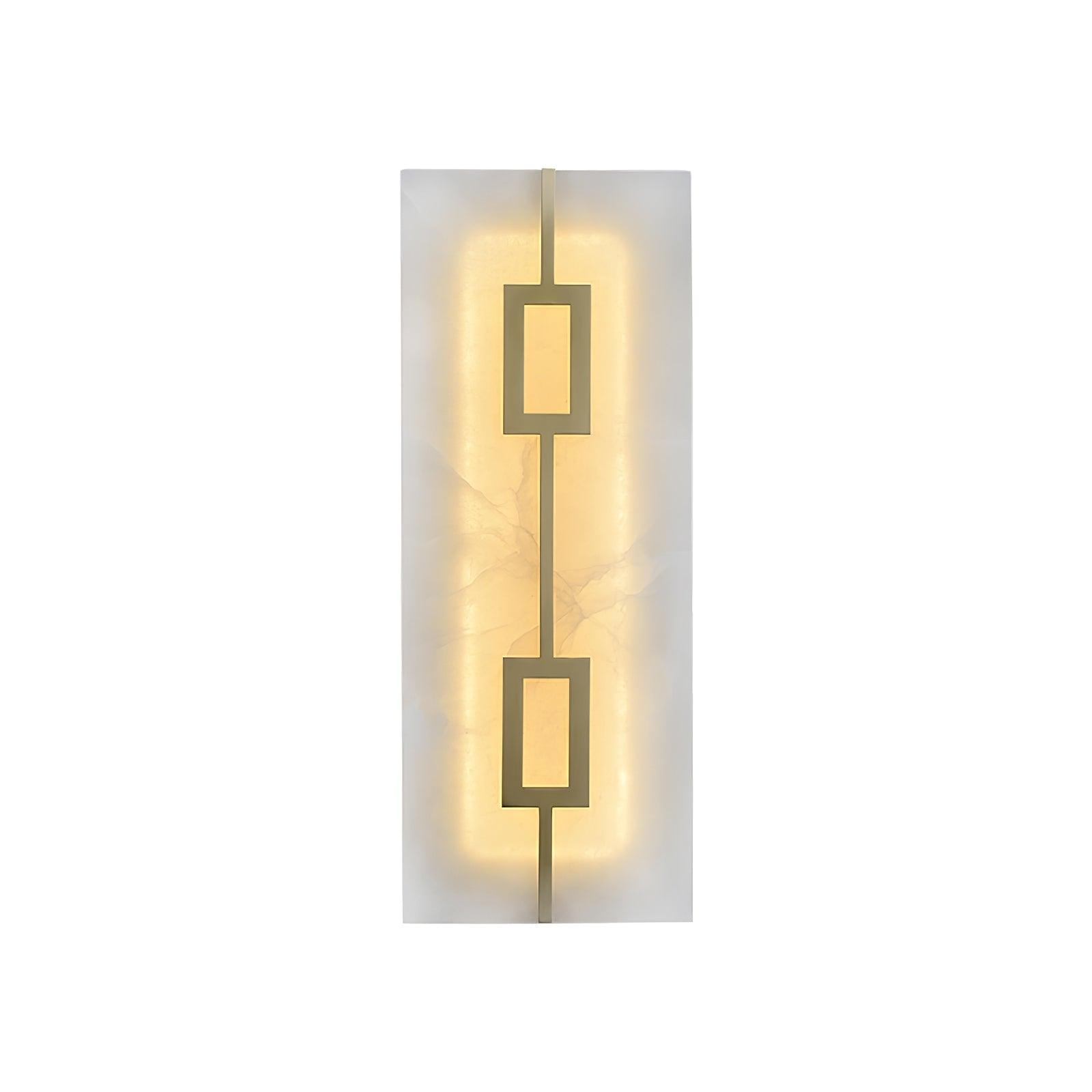 Modern Square Alabaster Wall Sconce with Brass Frame for Luxury Indoor Lighting