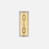 Modern Square Alabaster Wall Sconce with Brass Frame for Luxury Indoor Lighting