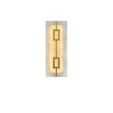 Modern Square Alabaster Wall Sconce with Brass Frame for Luxury Indoor Lighting