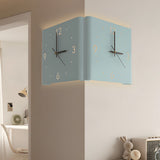 Modern Square Backlit LED Corner Wall Clock Silent Metal Motion Sensor Decor