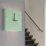 Modern Square Backlit LED Corner Wall Clock Silent Metal Motion Sensor Decor
