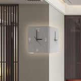 Modern Square Backlit LED Corner Wall Clock Silent Metal Motion Sensor Decor
