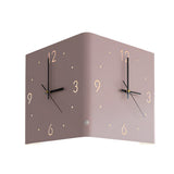 Modern Square Backlit LED Corner Wall Clock Silent Metal Motion Sensor Decor