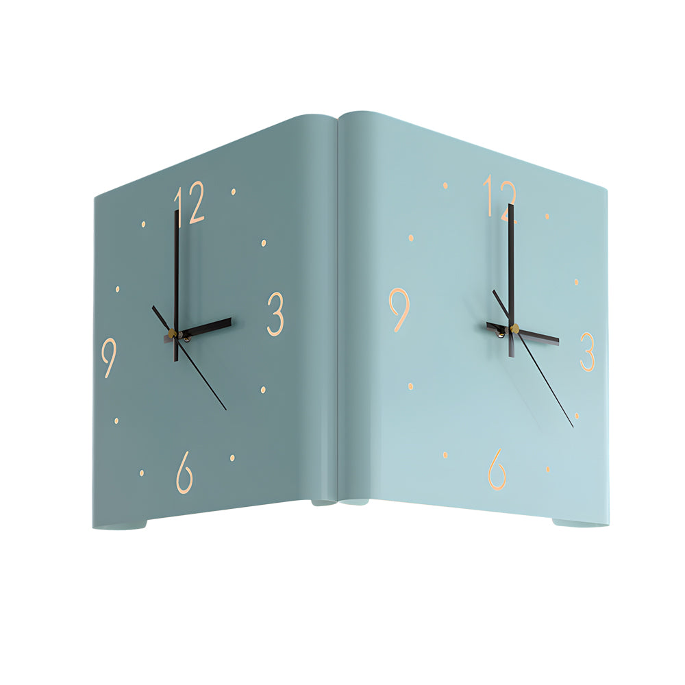 Modern Square Backlit LED Corner Wall Clock Silent Metal Motion Sensor Decor