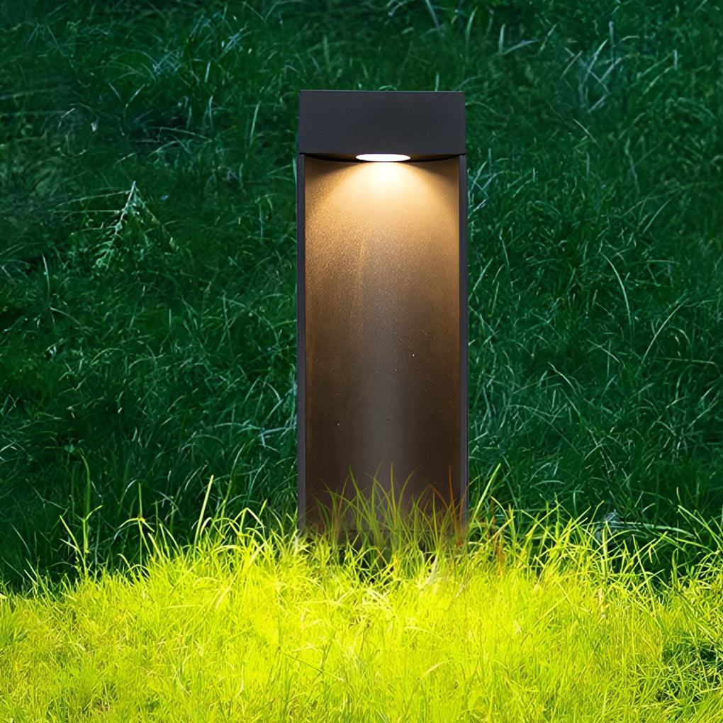 Modern Square Black 5W LED Outdoor Path Light Waterproof Landscape Garden Bollard