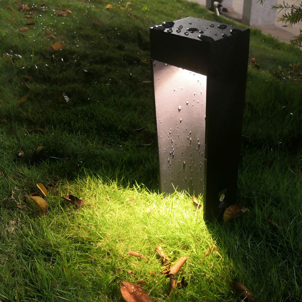 Modern Square Black 5W LED Outdoor Path Light Waterproof Landscape Garden Bollard