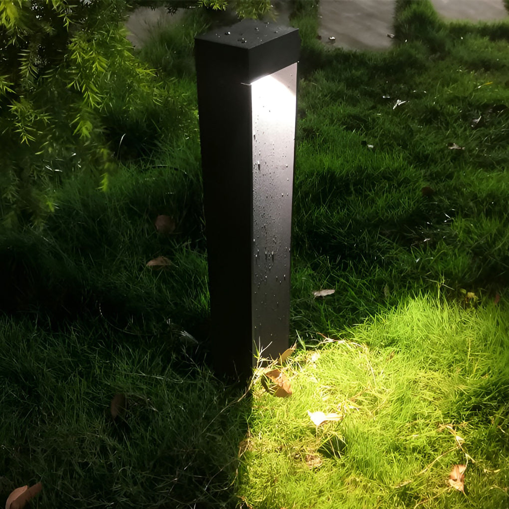 Modern Square Black 5W LED Outdoor Path Light Waterproof Landscape Garden Bollard