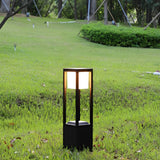 Modern Square Black Aluminum Solar Powered Pathway Lights Waterproof Outdoor LED Garden Lawn Lamp