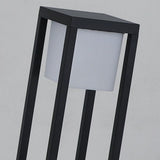 Modern Square Black Aluminum Solar Powered Pathway Lights Waterproof Outdoor LED Garden Lawn Lamp