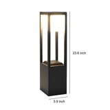 Modern Square Black Aluminum Solar Powered Pathway Lights Waterproof Outdoor LED Garden Lawn Lamp