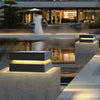 Modern Square Black Solar Powered LED Post Cap Light Waterproof Exterior Pillar Lamp
