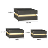 Modern Square Black Solar Powered LED Post Cap Light Waterproof Exterior Pillar Lamp