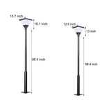 Modern Square Black Solar Powered LED Post Light for Garden Pathway and Residential Areas