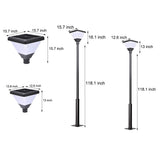 Modern Square Black Solar Powered LED Post Light for Garden Pathway and Residential Areas