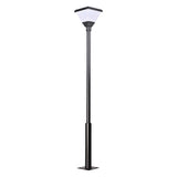 Modern Square Black Solar Powered LED Post Light for Garden Pathway and Residential Areas