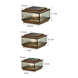 Modern Square Bronze Solar Fence Post Lights Waterproof Outdoor Garden Deck Cap Lighting with Remote