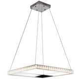 Modern Square Crystal LED Chandelier Electroplated Metal Pendant Light Fixture for Living Room