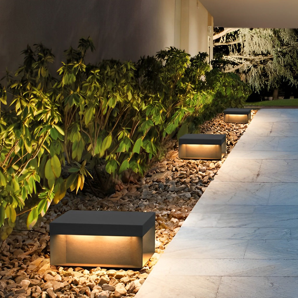 Modern Square Exterior LED Post Light Outdoor Pier Mount Lantern for Fence and Garden