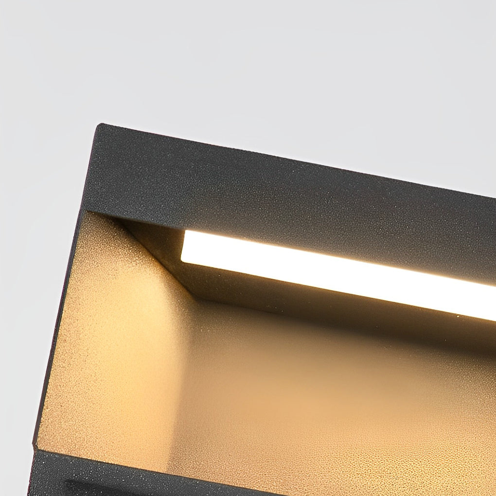 Modern Square Exterior LED Post Light Outdoor Pier Mount Lantern for Fence and Garden