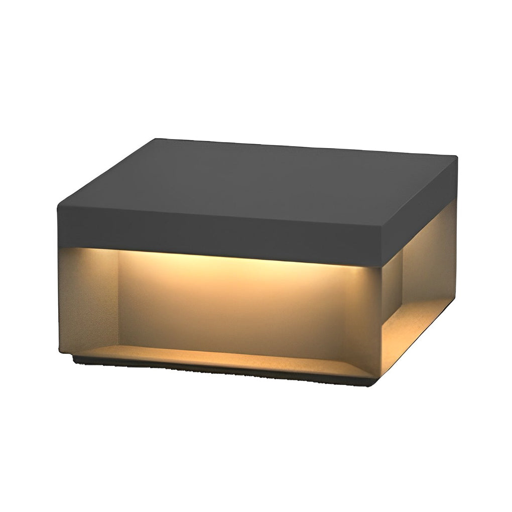 Modern Square Exterior LED Post Light Outdoor Pier Mount Lantern for Fence and Garden