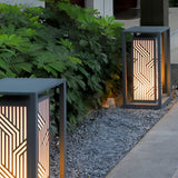 Modern Square Gray Waterproof LED Outdoor Post Light for Path and Courtyard Lighting