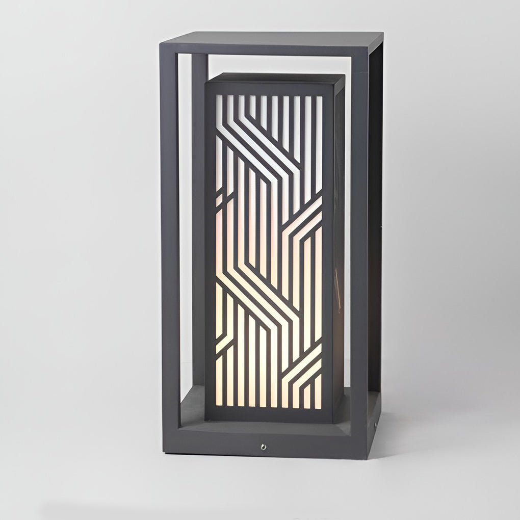 Modern Square Gray Waterproof LED Outdoor Post Light for Path and Courtyard Lighting