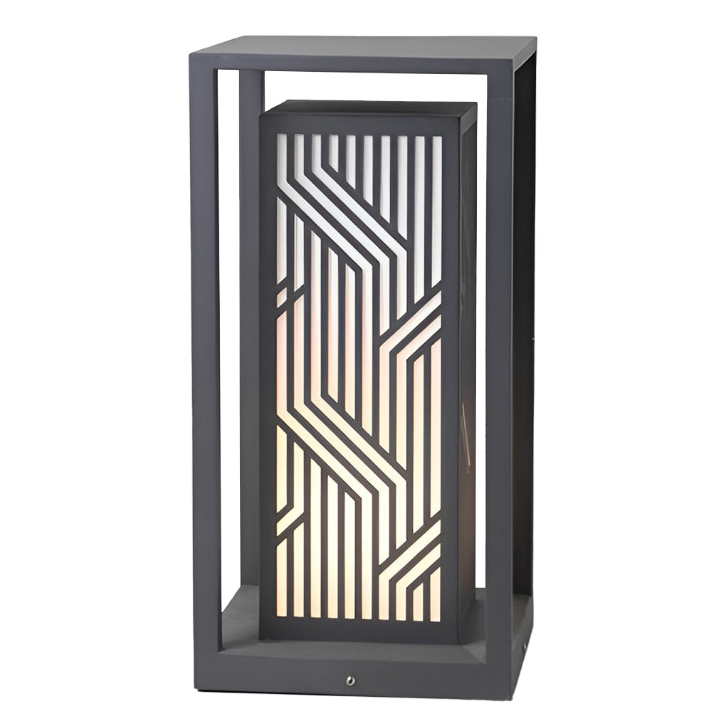 Modern Square Gray Waterproof LED Outdoor Post Light for Path and Courtyard Lighting