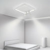 Modern Square Industrial Flush Mount LED Ceiling Light with Dual Spotlights