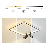 Modern Square Industrial Flush Mount LED Ceiling Light with Dual Spotlights