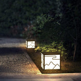 Modern Square Landscape Pillar Light Waterproof LED Outdoor Garden Lawn Lamp