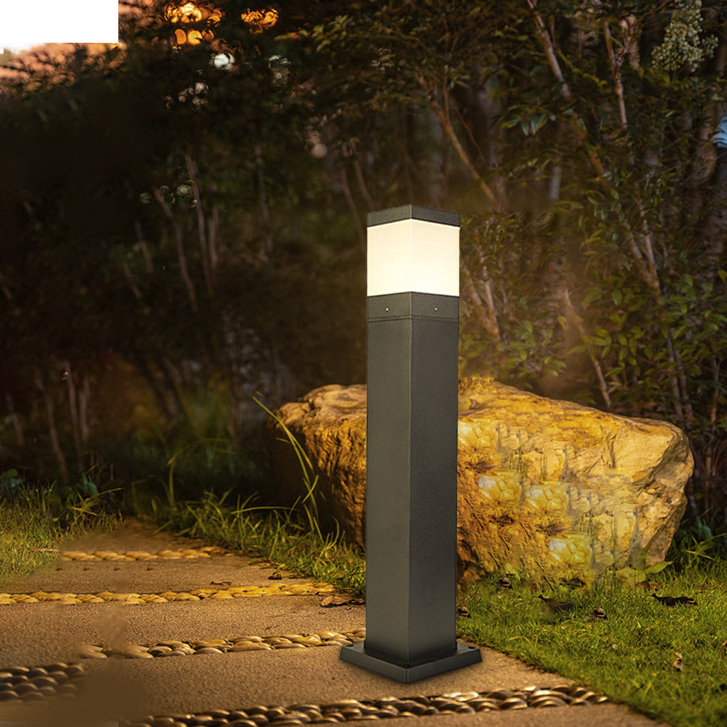 Modern Square LED Landscape Light IP65 Waterproof Black Garden Pathway Lawn Lamp