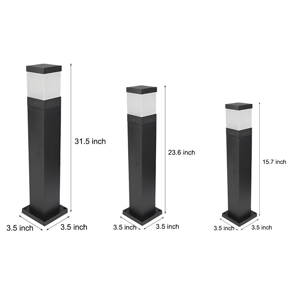 Modern Square LED Landscape Light IP65 Waterproof Black Garden Pathway Lawn Lamp